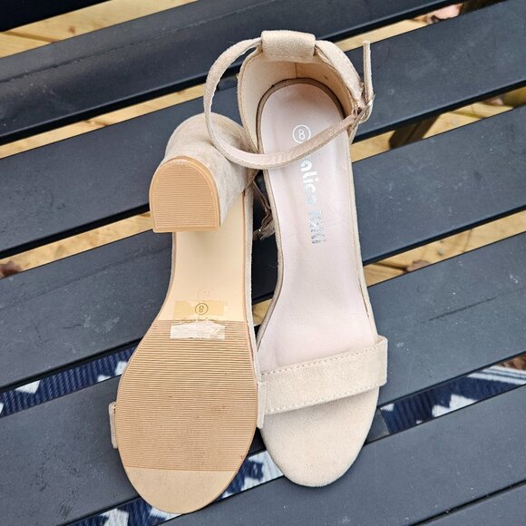 Calico Kiki tan suede block heel ankle strap sandals Sz 8 - Picture 4 of 5